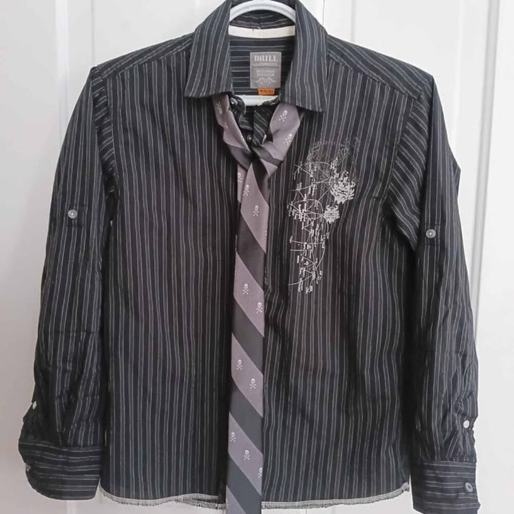 Drill Boy's Long Sleeve Shirt with Tie